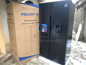 Polystar Pv-Sbs776wd-Inv Black Finish Side-by-Side Fridge