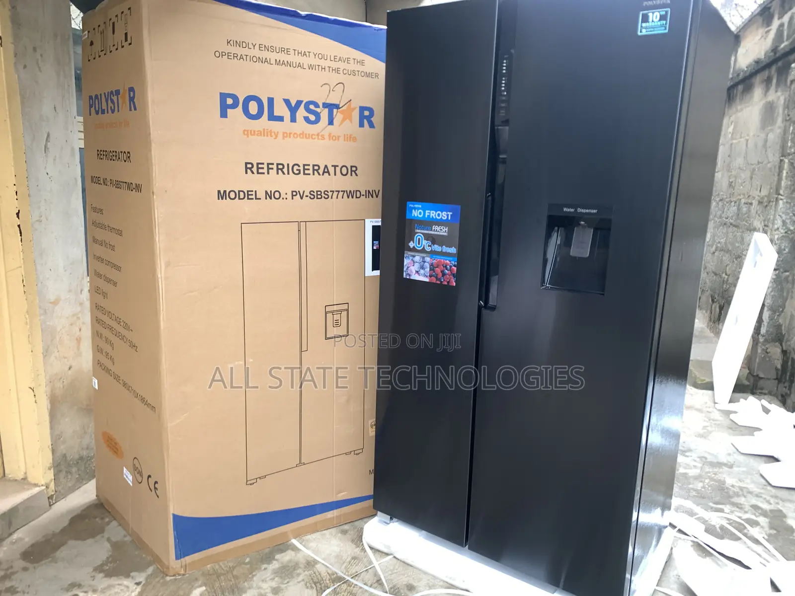 Polystar Pv-Sbs776wd-Inv Side-by-Side Home Refrigerator