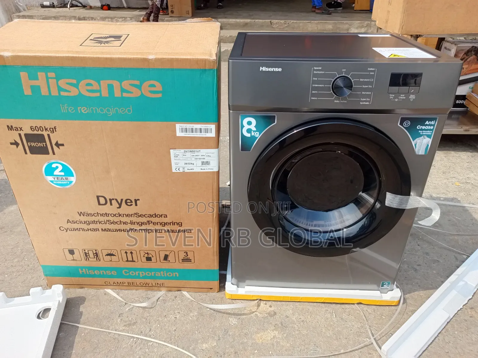 Hisense 8kg Dryer – Silver (Dv1w801us)