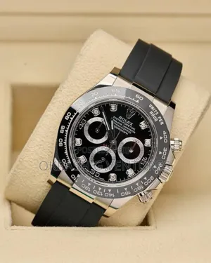Rolex (Daytona) Chronograph Silver/Black Rubber Strap Watch