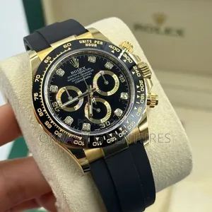 Rolex (Daytona) Chronograph Gold/Black Rubber Strap Watch