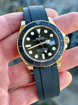 Rolex (Yatch Master) Gold Rubber Strap Watch