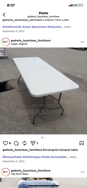8 Seater 6ft Hdpe Outdoor Rectangular Foldable Party Plastic Table