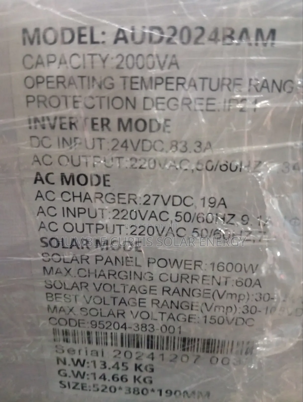 Andone 2kva Hybrid Inverter