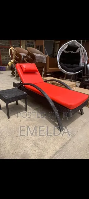 Rattan Pool Side Bed and Stool for Sale in Lagos