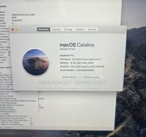 Laptop Apple MacBook Pro 2019 16GB Intel Core i7 SSD 512GB