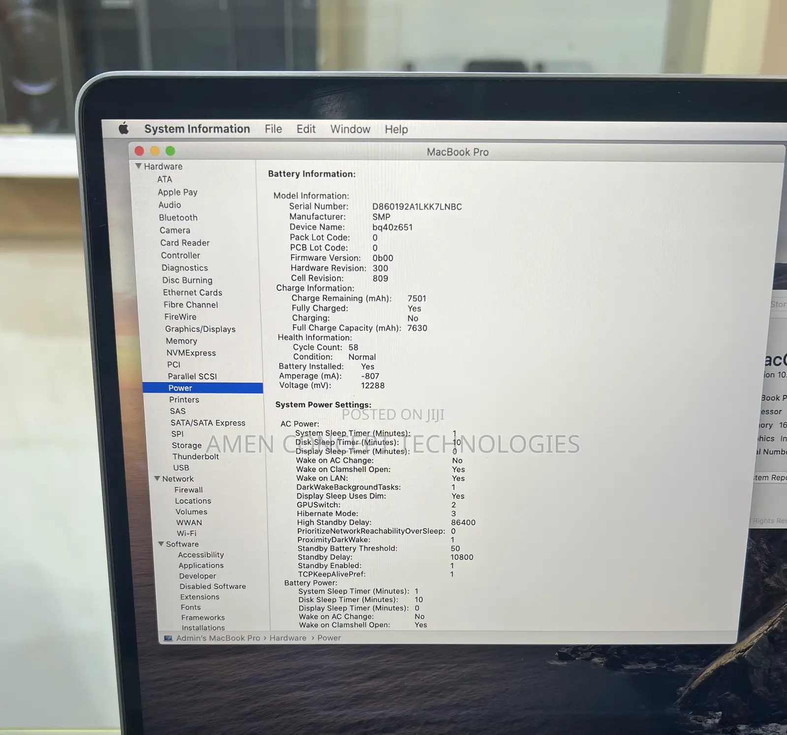Laptop Apple MacBook Pro 2019 16GB Intel Core i7 SSD 512GB