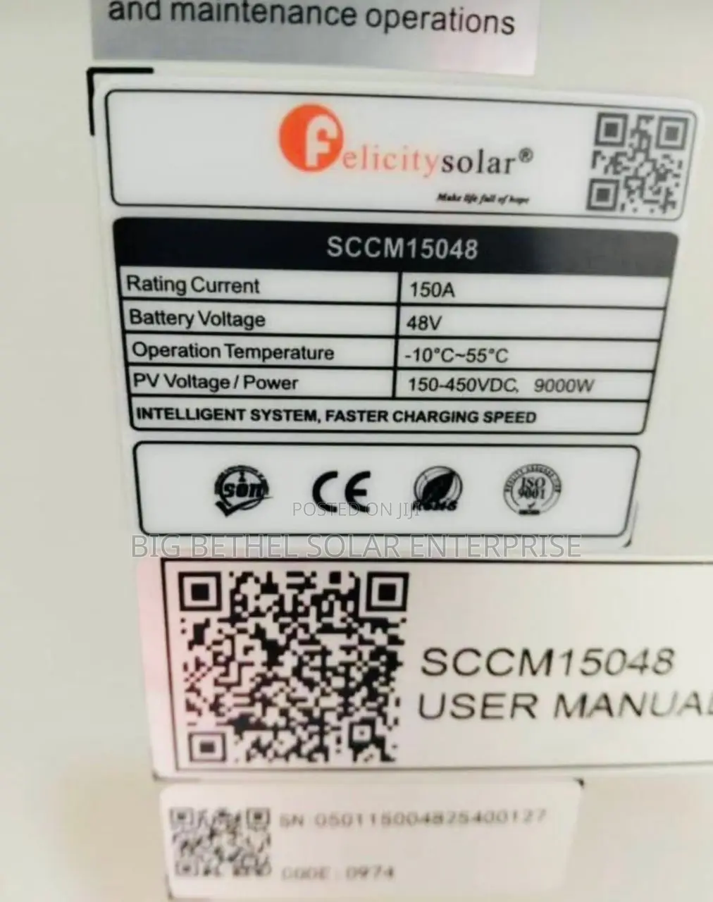 Felicity 150ah Solar Charger Controller MPPT
