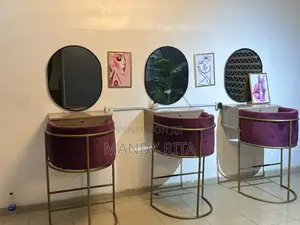 Make-Up Studio Chair, Mirror and Drawer for Sale.