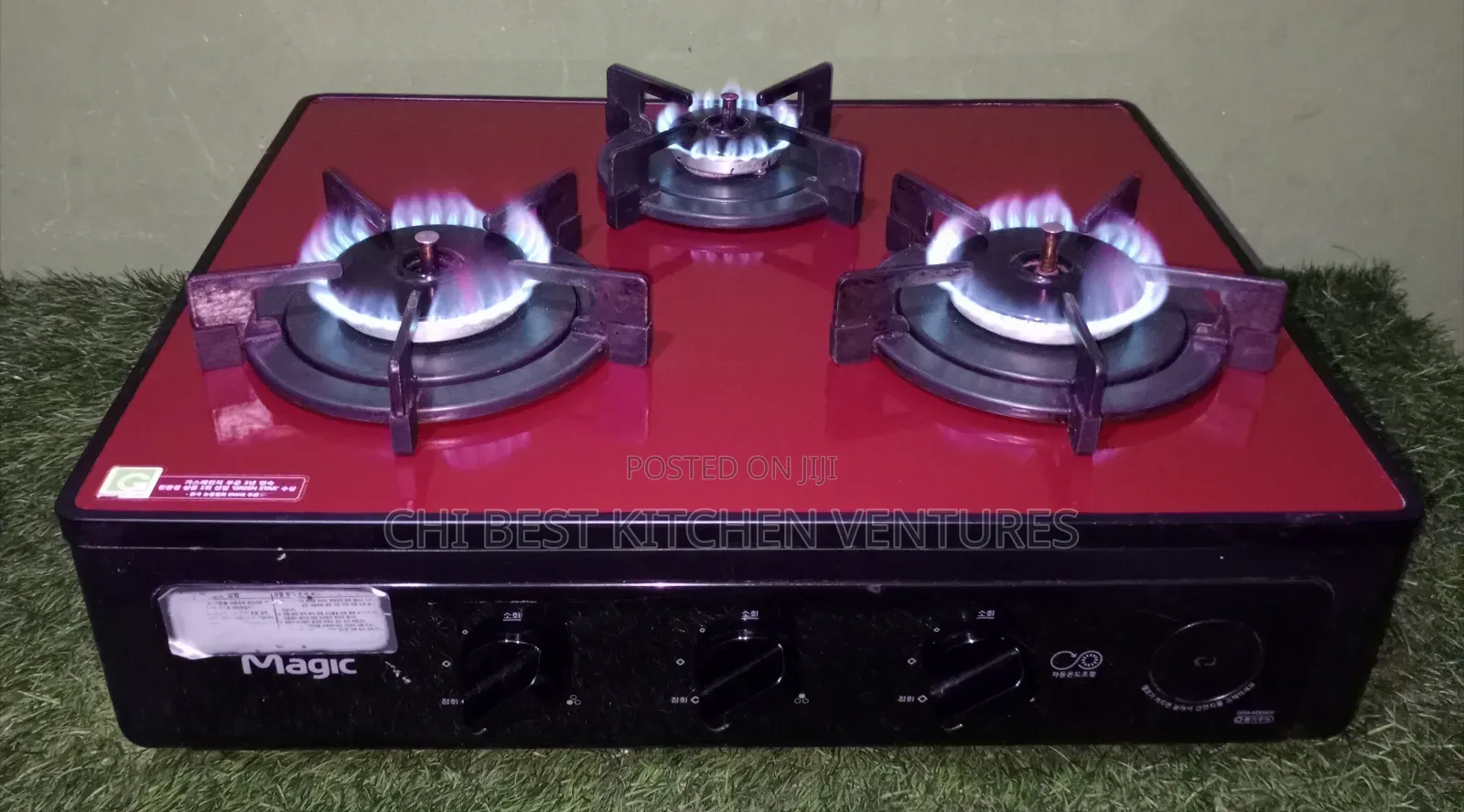 Magic Gas Cooker 3 Burner Glass Top