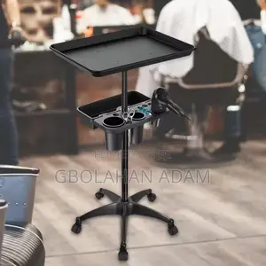Salon Rolling Cart With Tray Dryer Holder