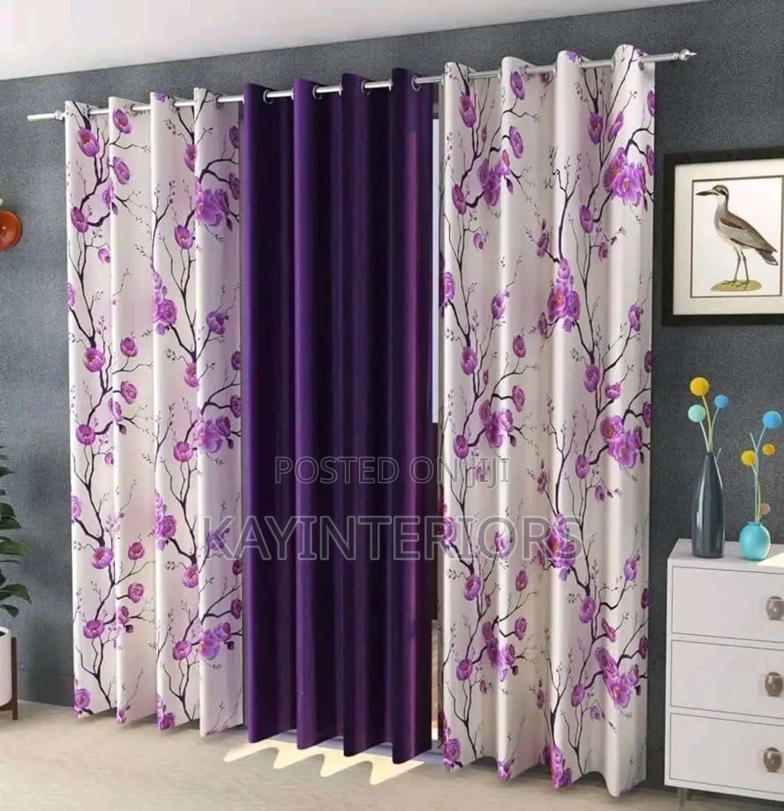 Purple Curtains With Accessories