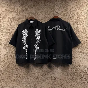 Flower Design Black Shirt