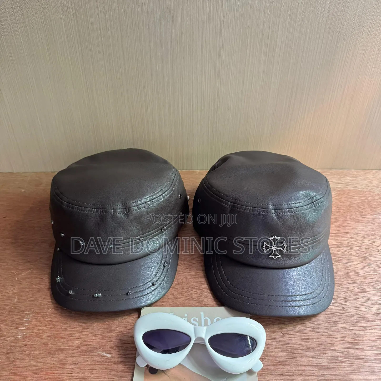 Chrome Leather Combat Cap