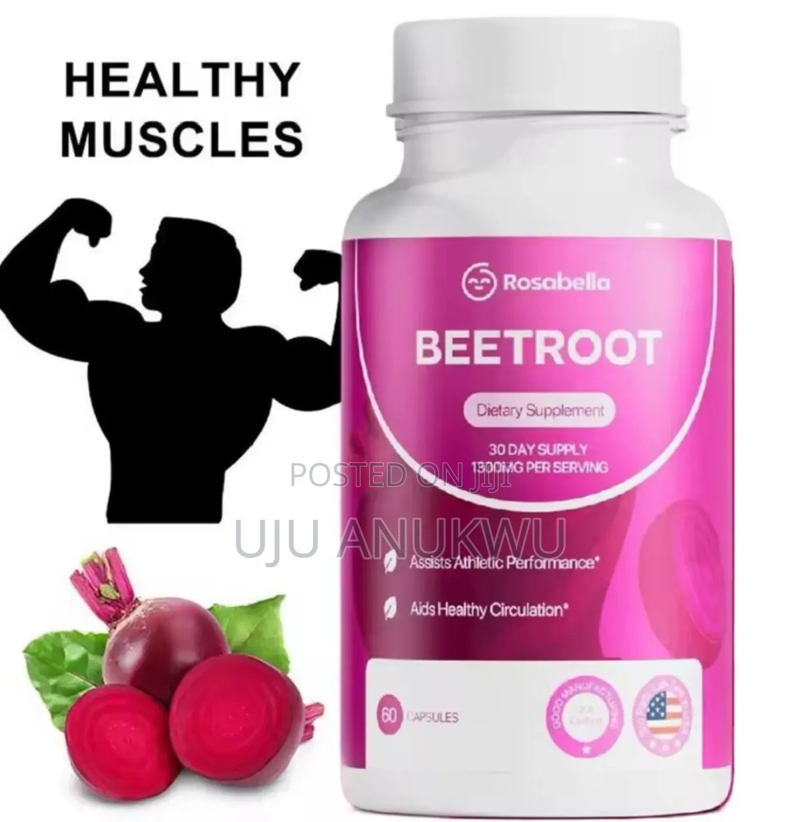 Rosabella Beetroot Dietary Supplement- 1300mg 30days Supply