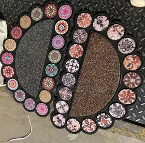 Anti Slip Quality Oval and Rectangle Entrance Rubber Door Floor Mat.