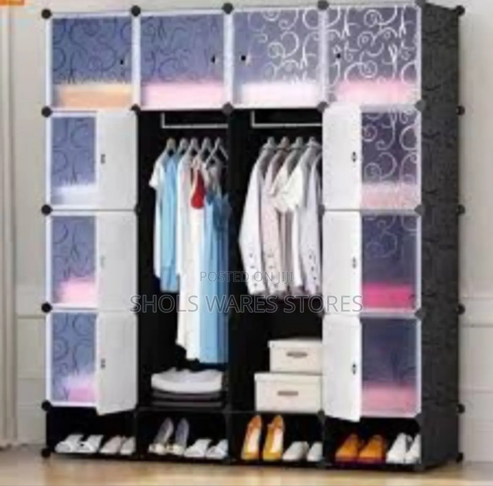 4-Partition High Quality Plastic Wardrobe