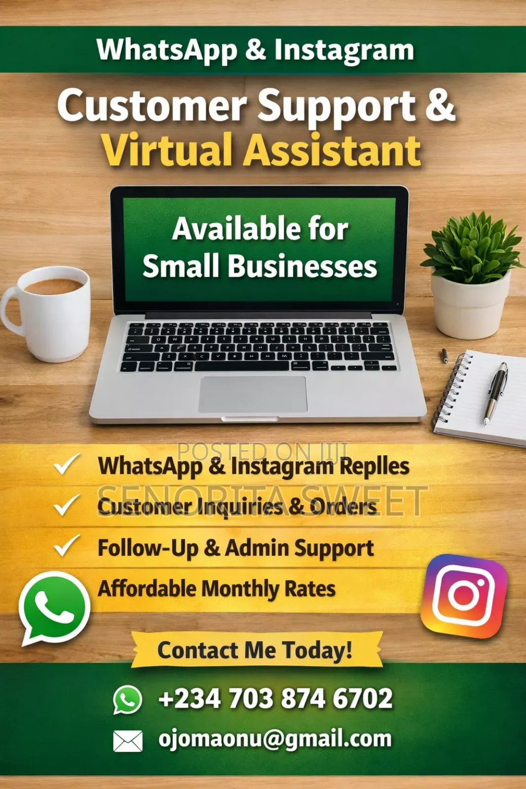Virtual Assistant 4 Small Business Whatsapp Instagram Admin Support