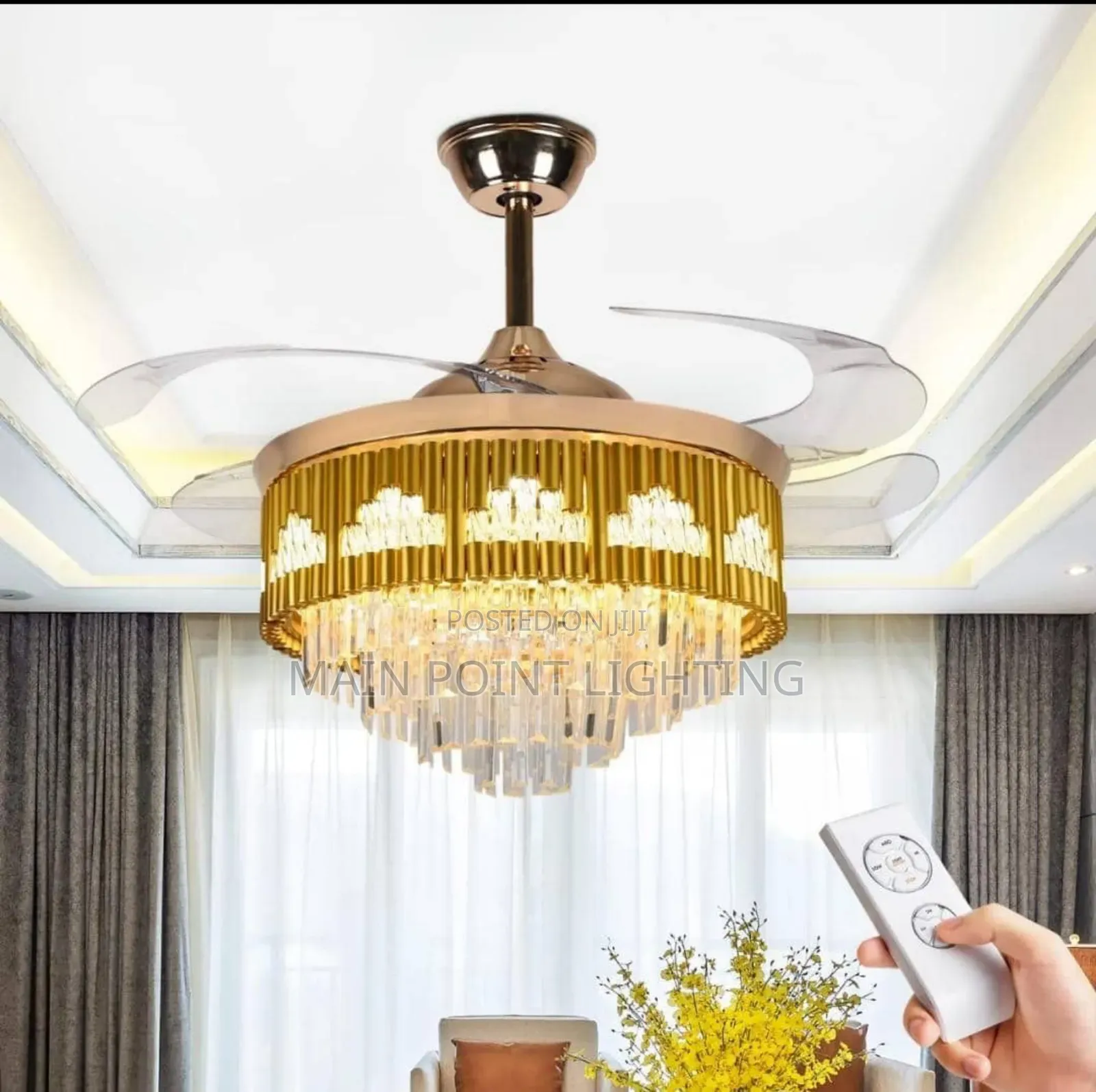 Luxury Blend Crystal Chandelier Fan