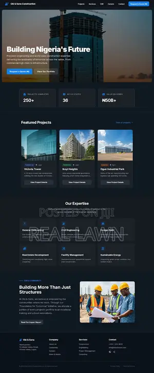 Professional Construction Civil Engineering Website Design
