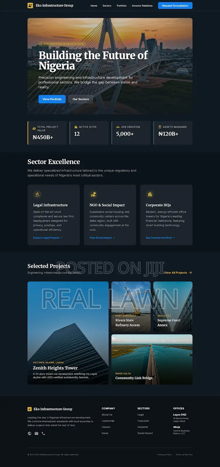 Professional Construction Civil Engineering Website Design