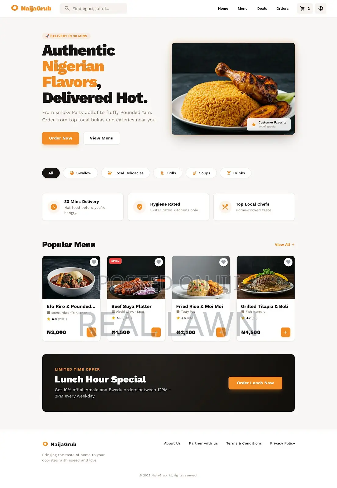 Professional Food Ordering Website For Restaurants Eateries
