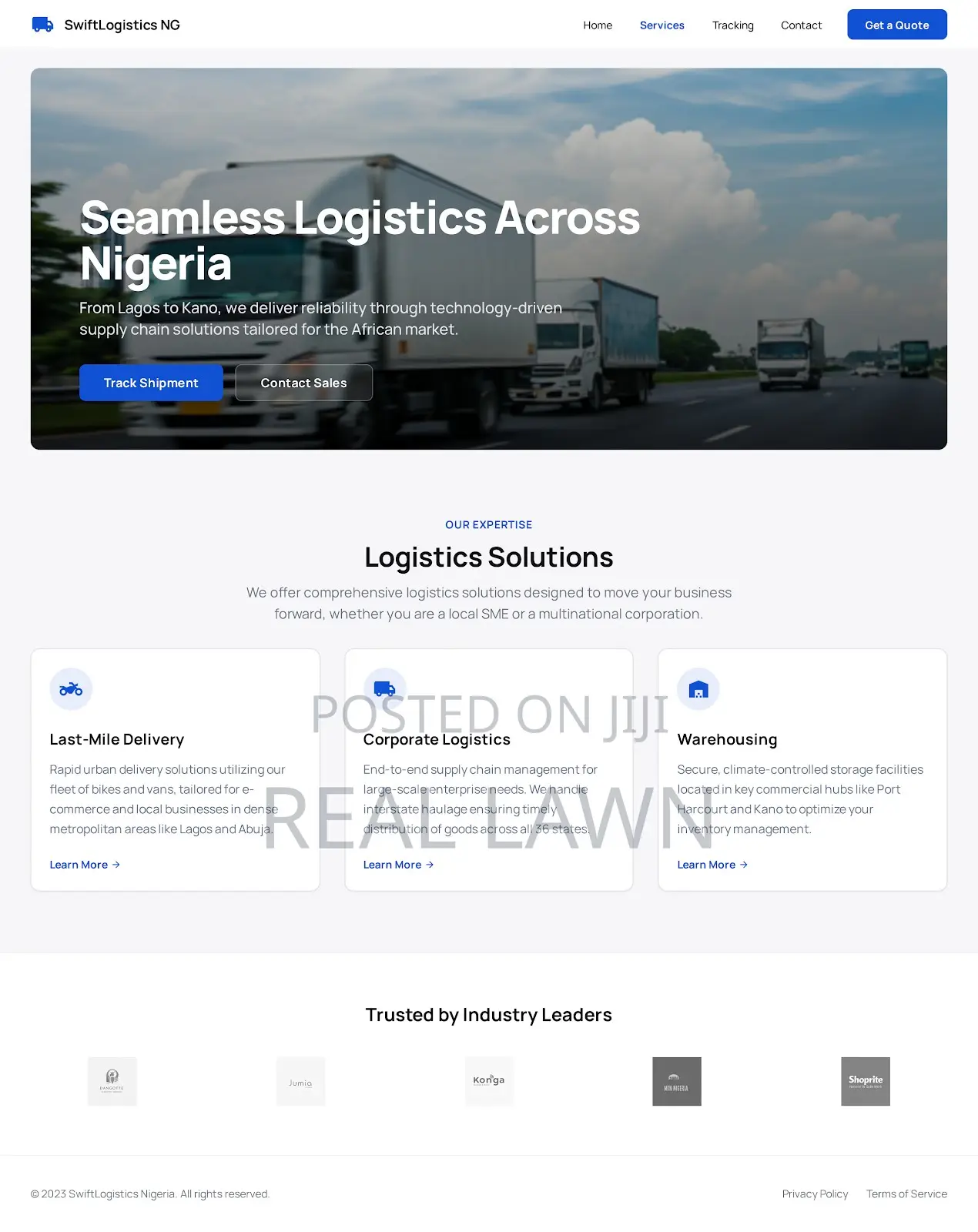 Logistics Website With Live Package Tracking System