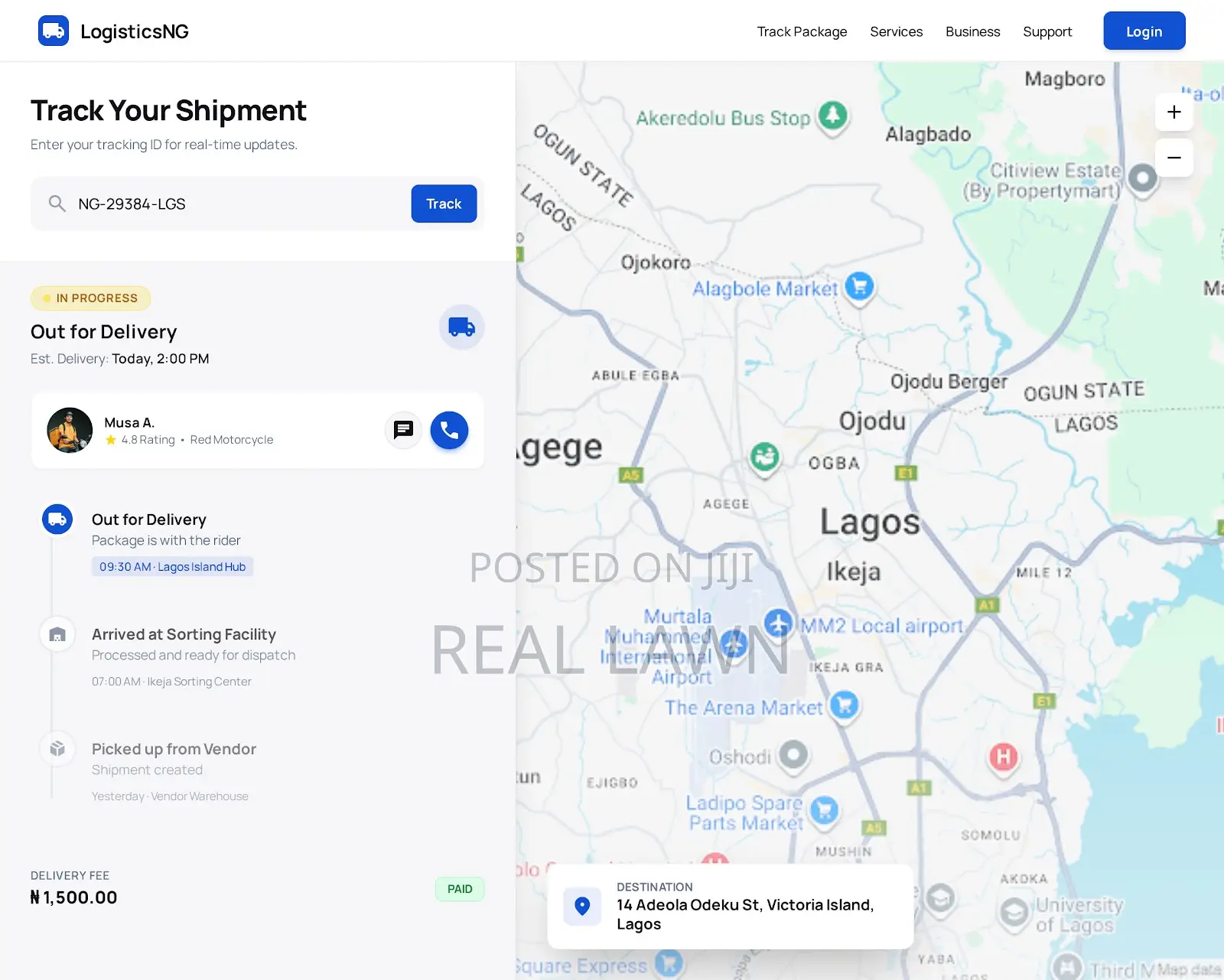 Logistics Website With Live Package Tracking System