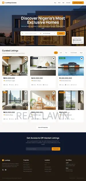 Luxury Real Estate Website Design – For Lekki, Ikoyi Abuja Agents