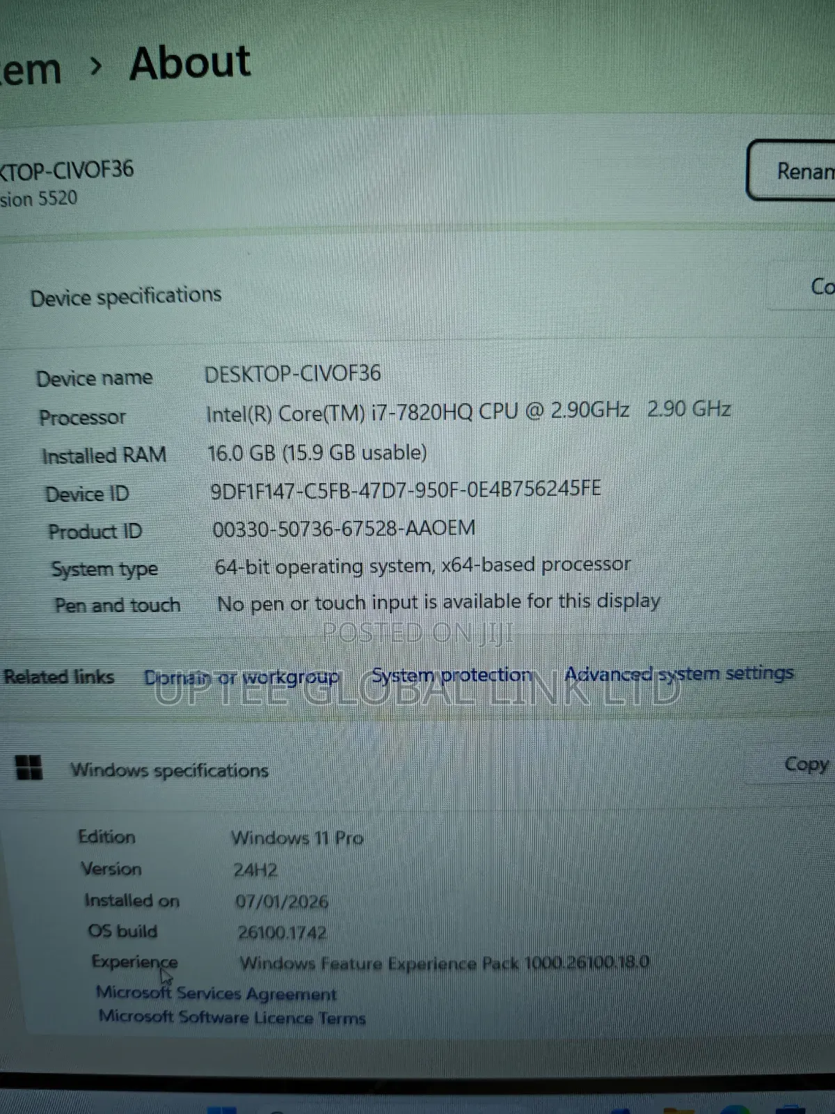 Laptop Dell Precision 5520 16GB Intel Core i7 SSD 512GB