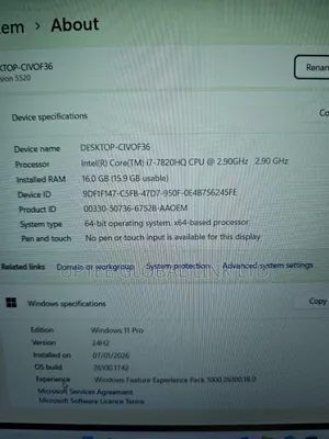 Laptop Dell Precision 5520 16GB Intel Core i7 SSD 512GB