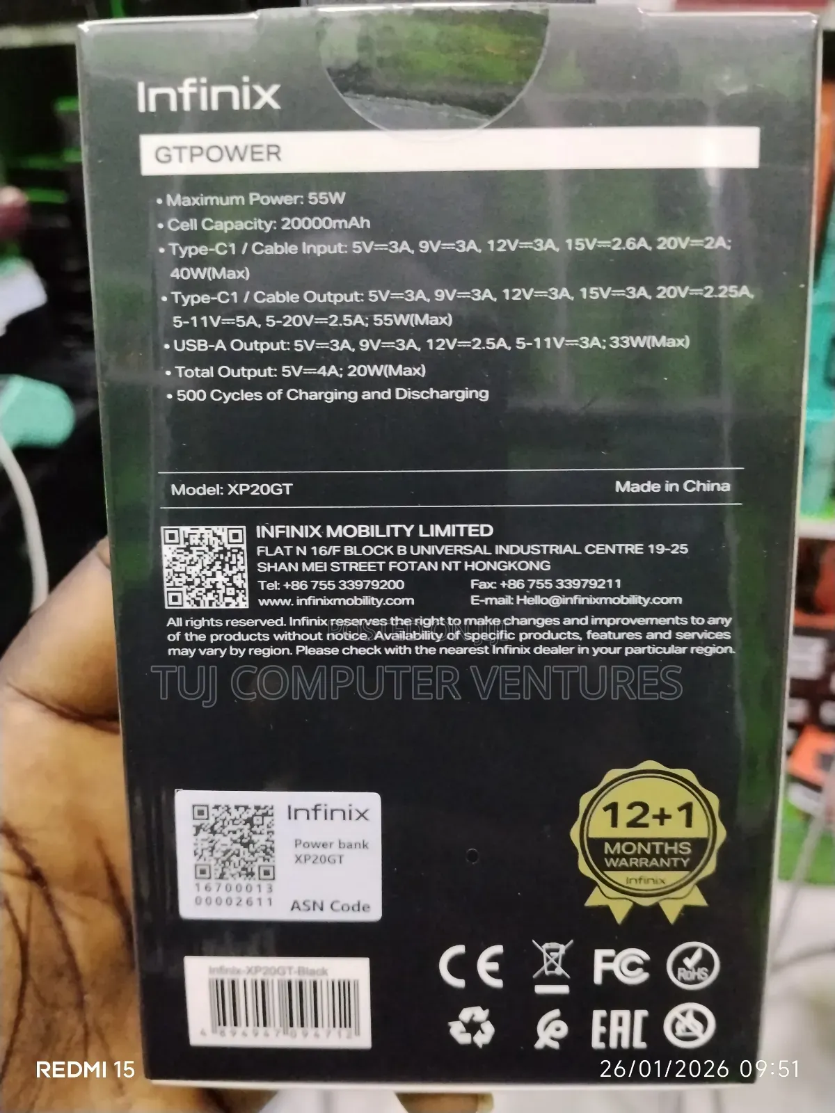 Infinix Laptop Powerbank 55w