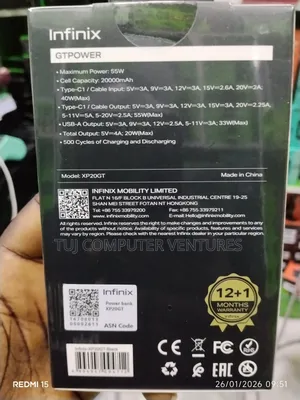 Infinix Laptop Powerbank 55w