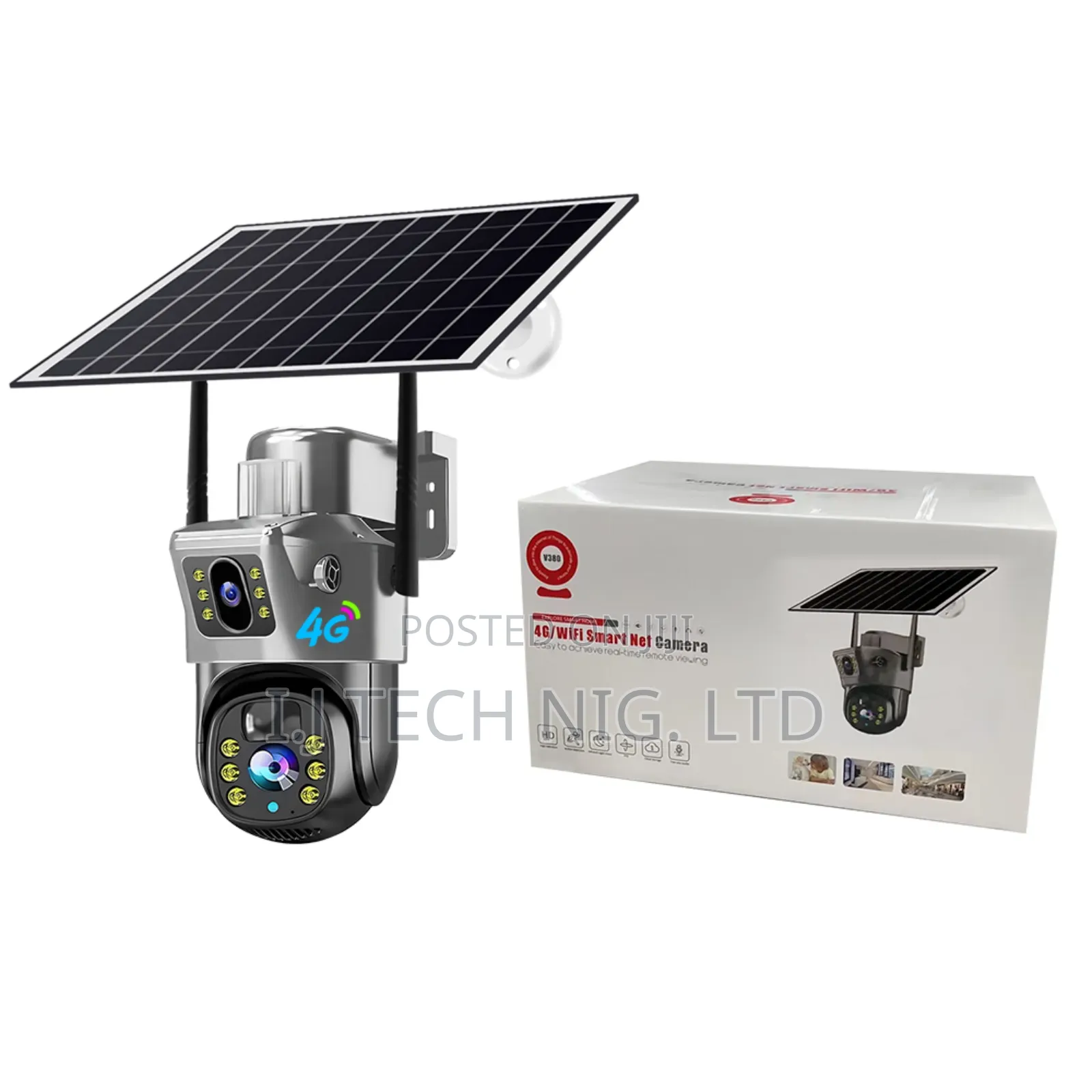 V380 4g 2 Screen Solar Camera.
