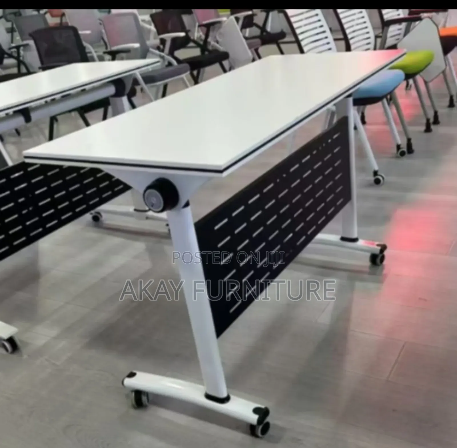 Foldable White Training Table Length 1.2meters