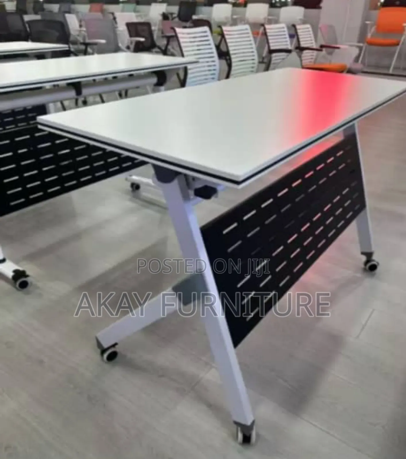 White Foldable Training Table