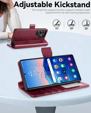 Galaxy S25 Ultra Pu Leather Flip Folio Case With Card Holders Rfid