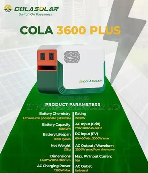 Cola 3600 Plus (3.6kwh) Solar Generator – 2200w Pure Sine Wave