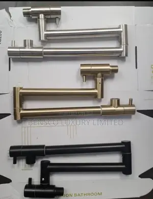 A Wall Mounted Pot Filler Faucet in Various Finishes.