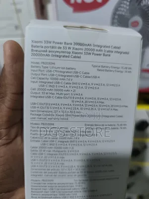 Xiaomi 33w 20,000mah Power Bank Integrated Cable