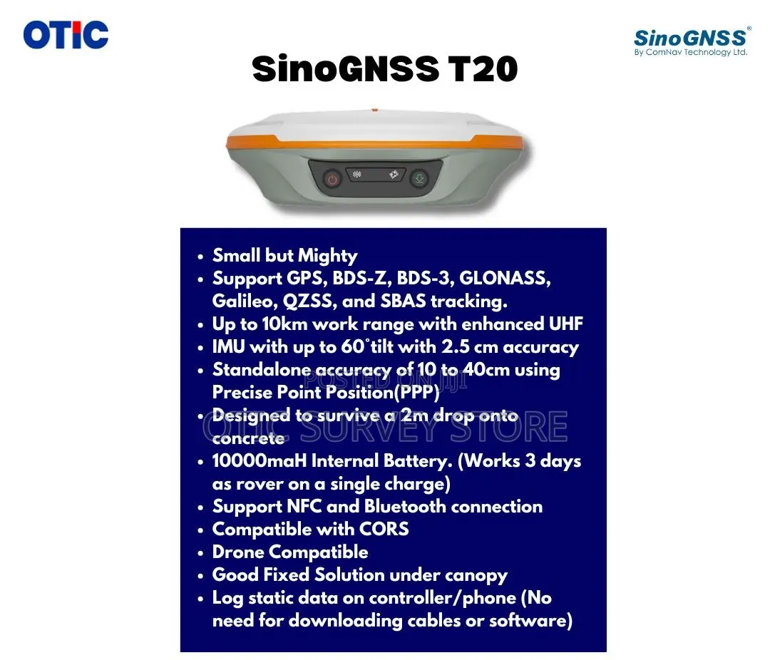 Sinognss T20//N2 Base and Rover GNSS/DGPS Complete Set