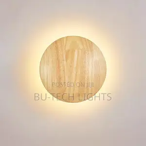 Wooden Round Wall Sconce