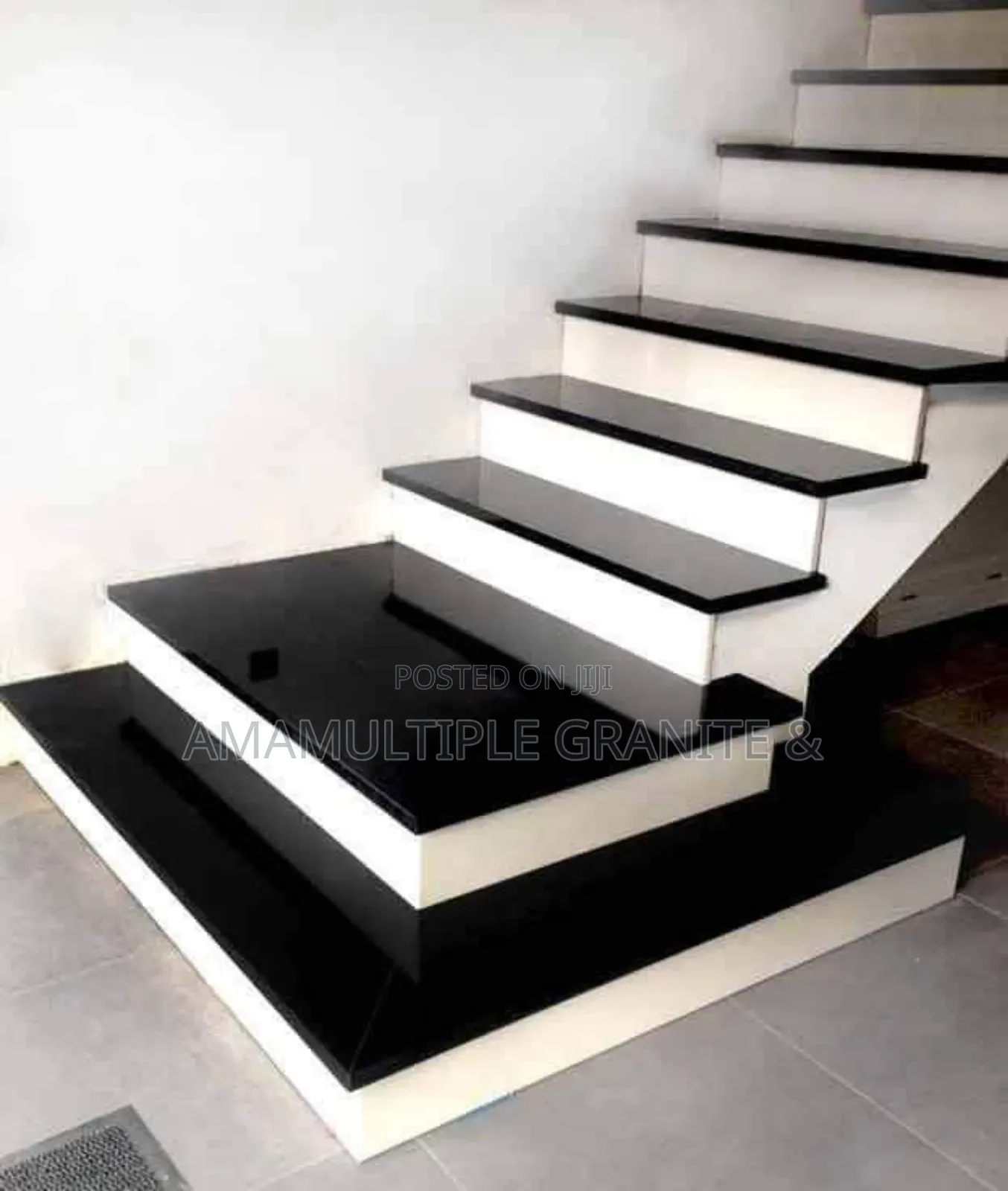 Black and White Granite Staircase