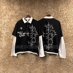 Graffiti Gothic Print Double Layered Longsleeve