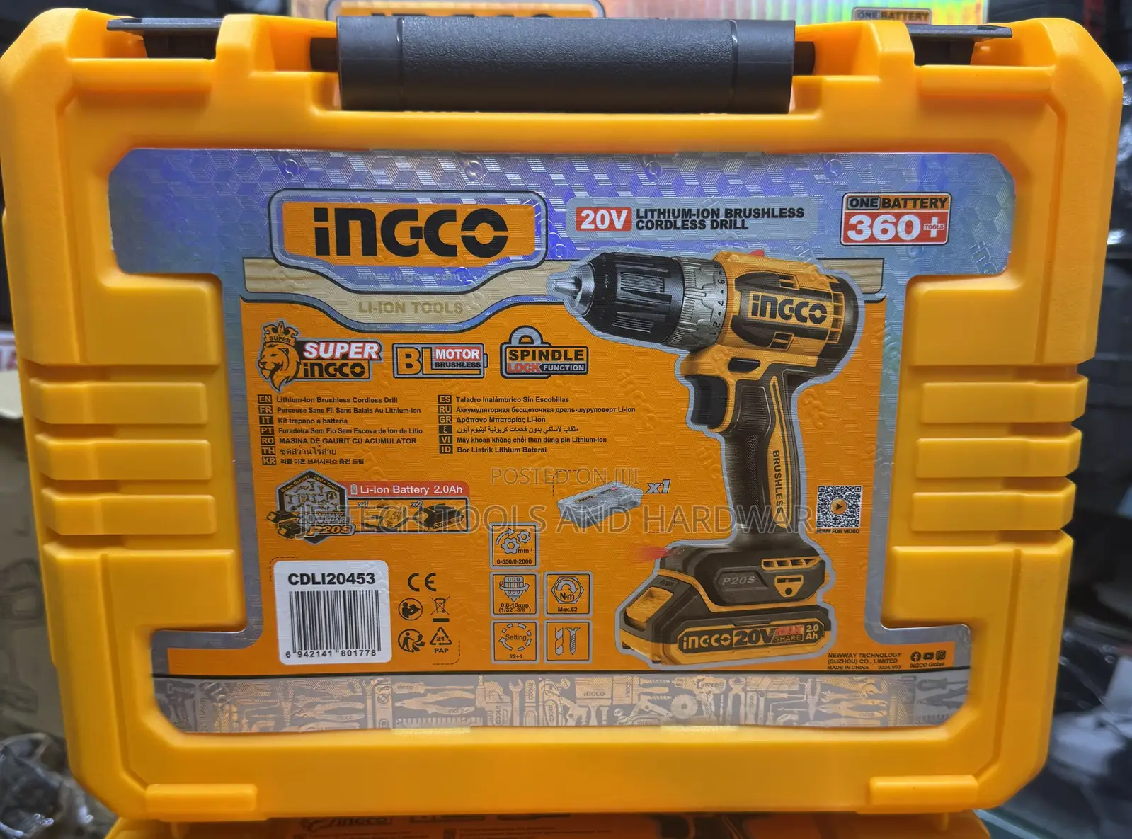 Ingco 20v Lithium-ion Brushless Cordless Drill