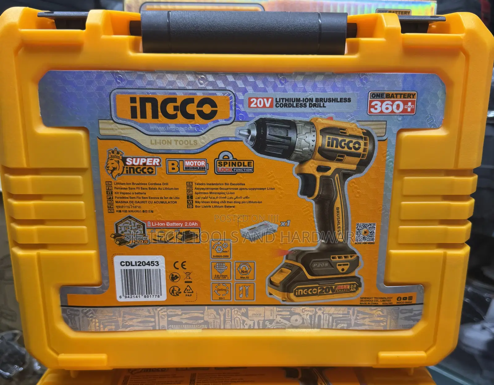 Ingco 20v Lithium-ion Brushless Cordless Drill
