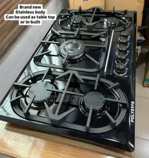 Original Polystar Built-in Quality Cast Iron 5 Burners Gas Cooker Hob