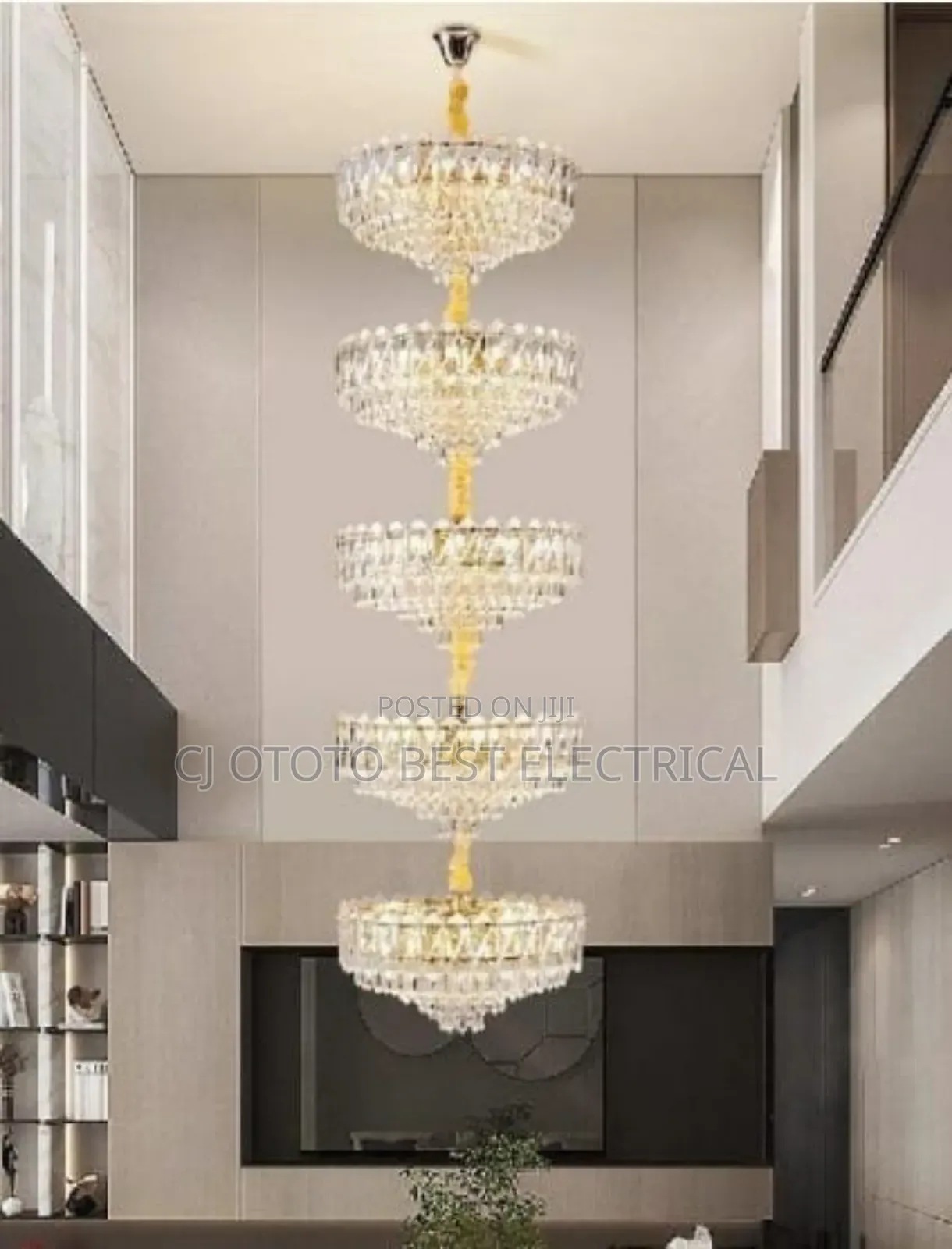 5 Step Crystal Chandelier Light for Your Staircase Open Void