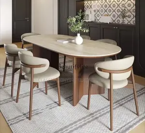 2026 New Retro Solid Wood Rock Slab Dining Table Modern Simple Dining