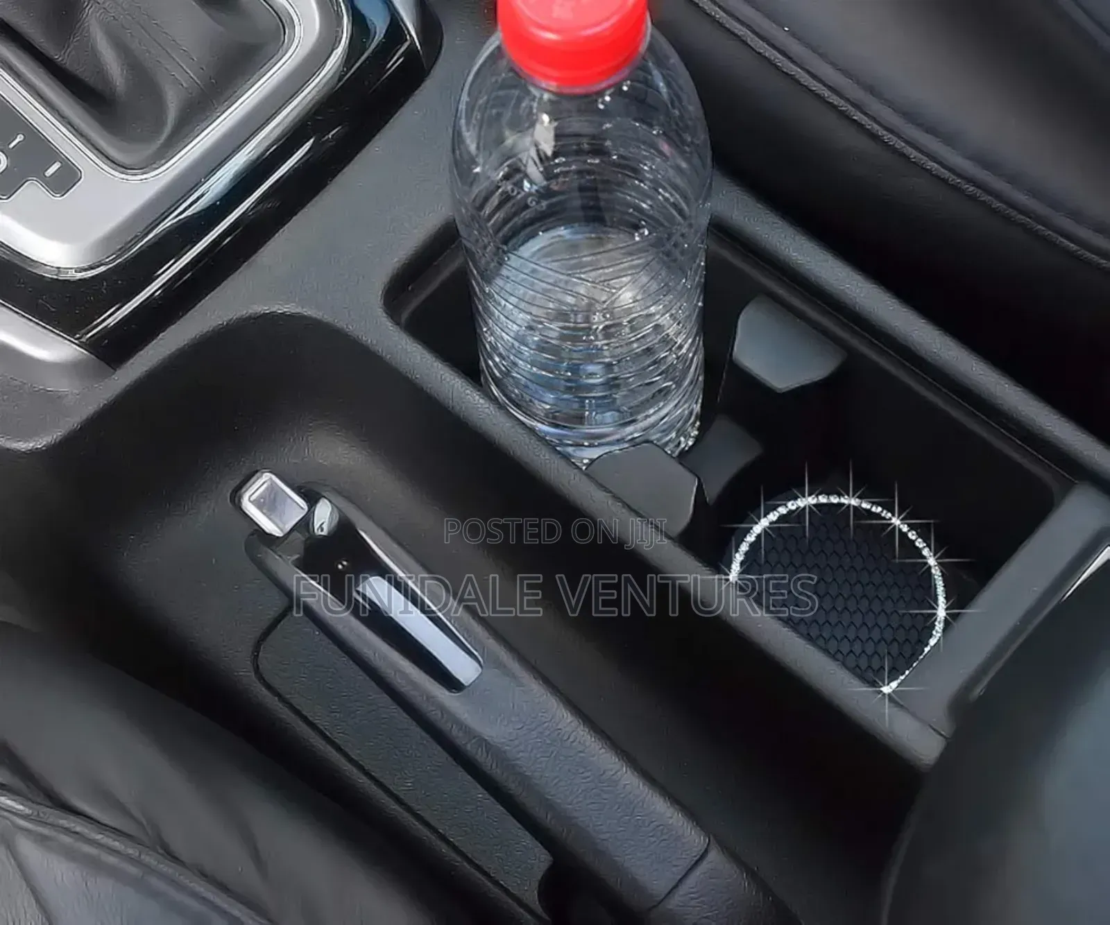 2 Pack Silicone Car Cup Holder With Gemstone Coaster